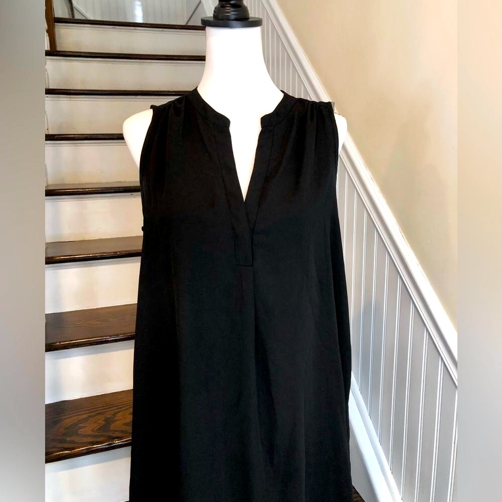 PHILOSOPHY Black Sleeveless V-Neck Shirt Dress Sz Medium - Picture 3 of 13